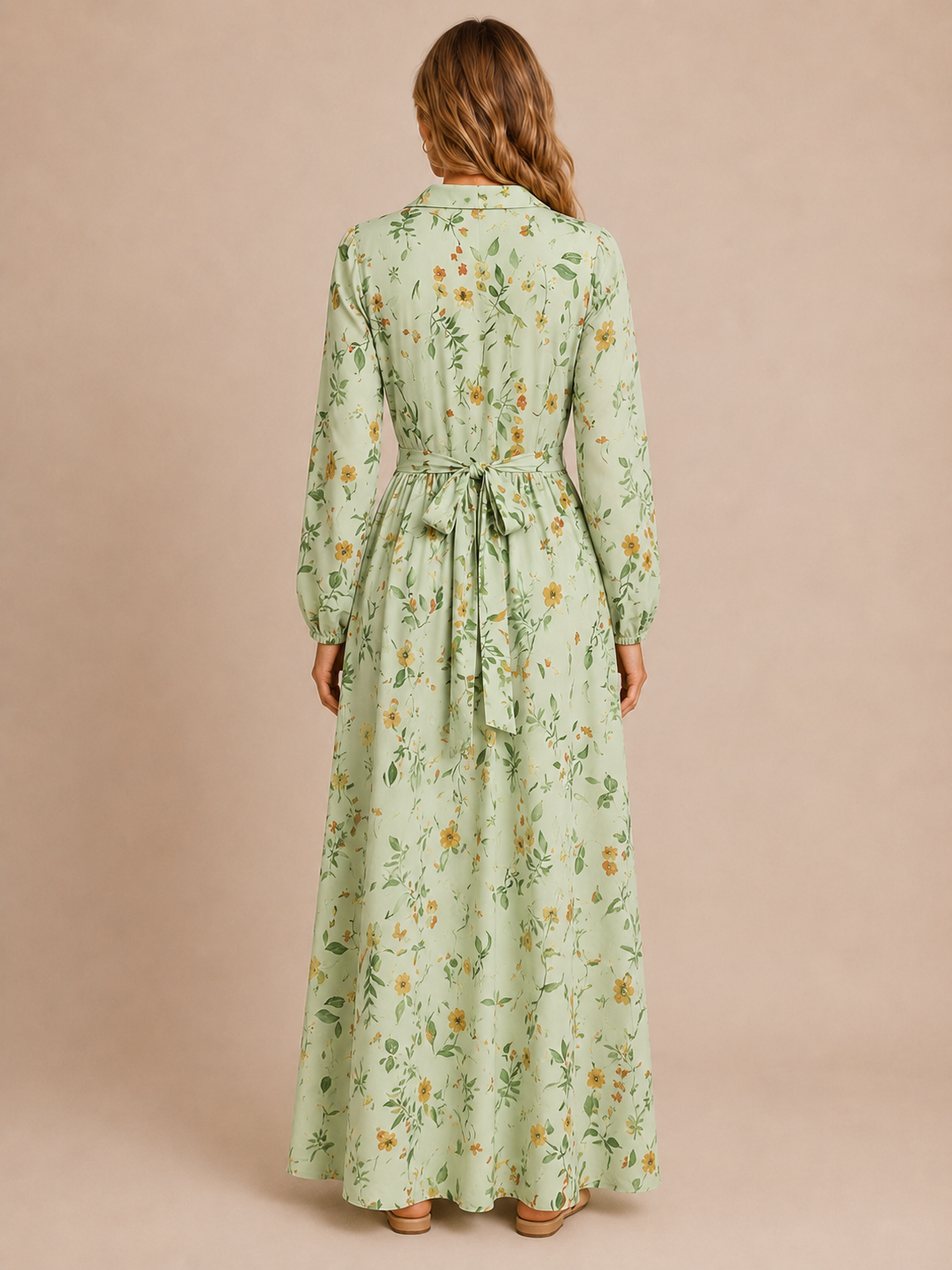 Aurelia™ - V-Neck Smocked-Waist Maxi Dress
