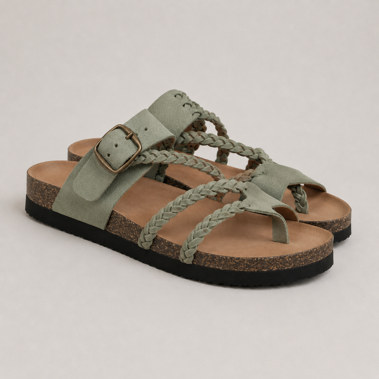Hayleigh™ - Braided Comfort Cork Sandals