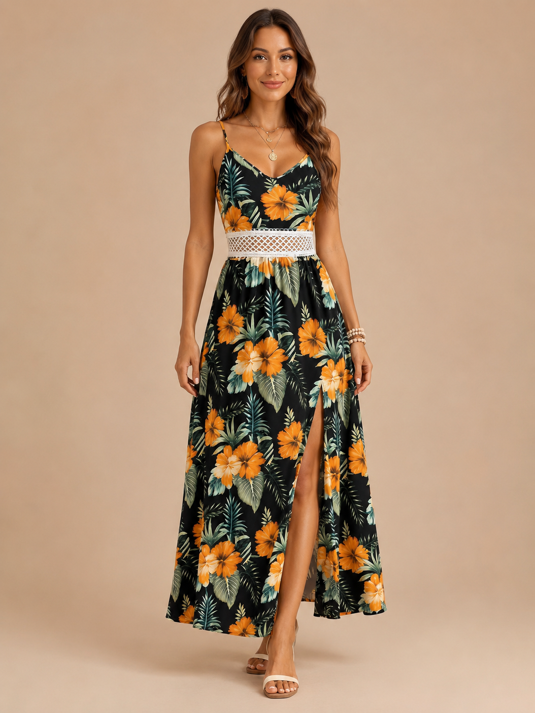 Adeline™ - Floral High-Low Maxi Dress