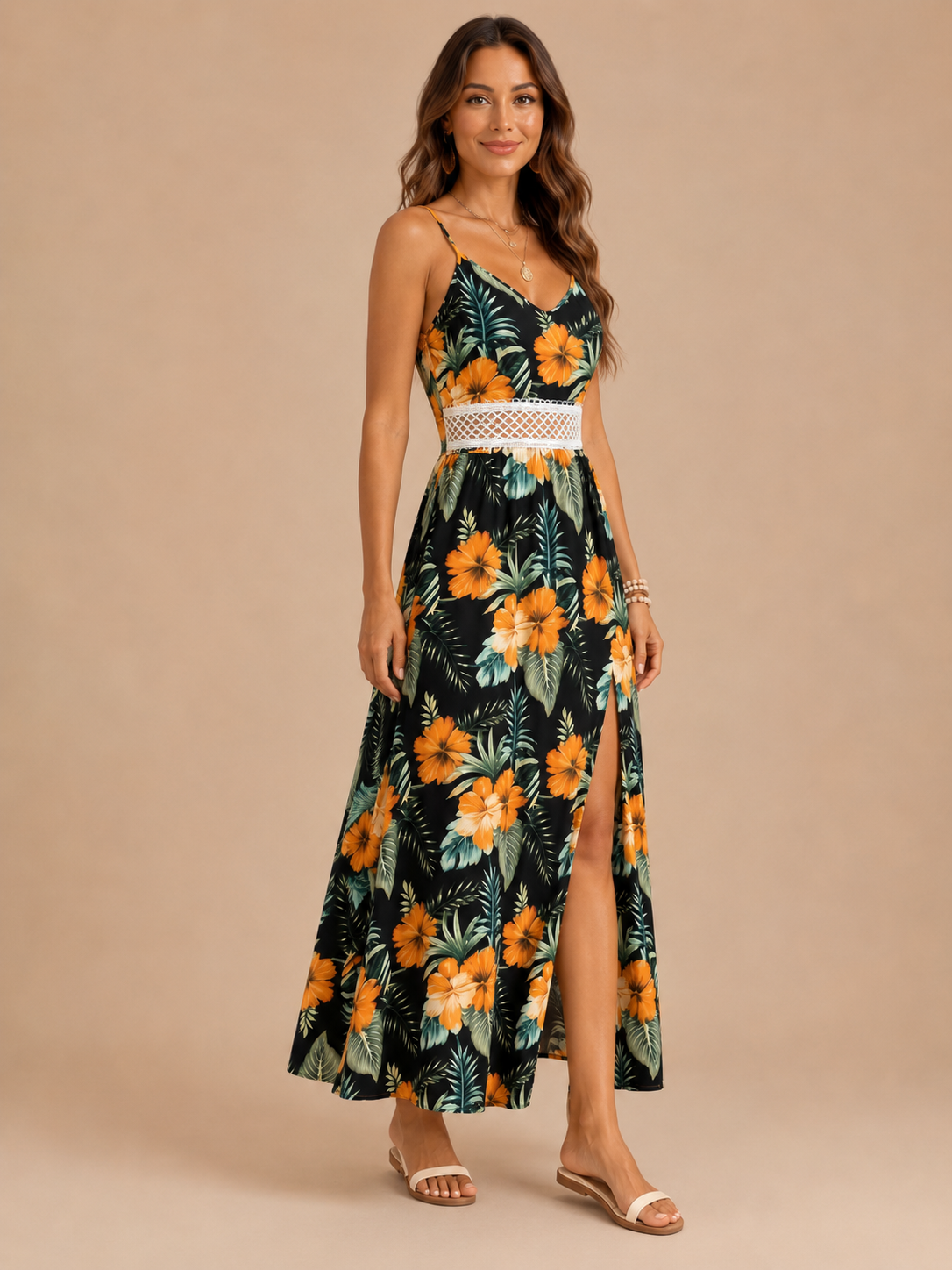 Adeline™ - Floral High-Low Maxi Dress