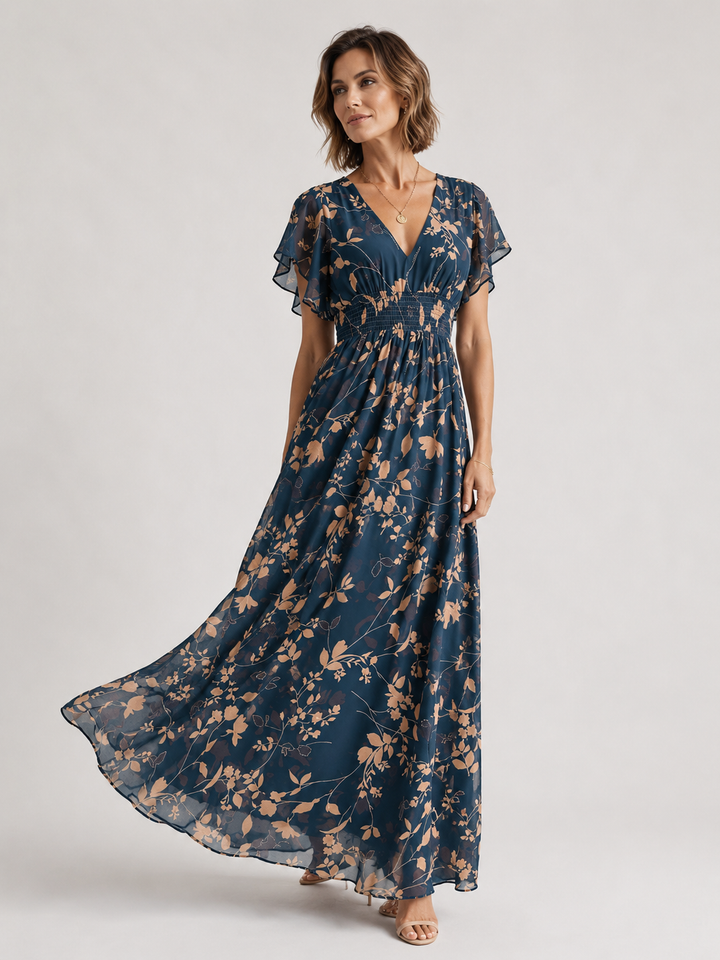 Sienna™ - Floral V-Neck Maxi Dress