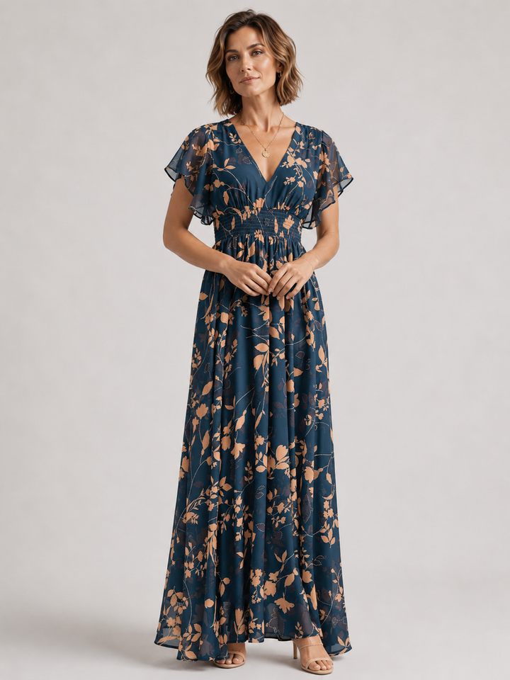 Sienna™ - Floral V-Neck Maxi Dress