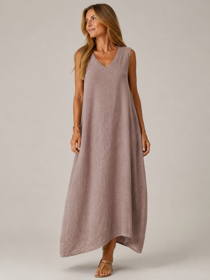 Clara™ - Soft V-Neck A-Line Dress