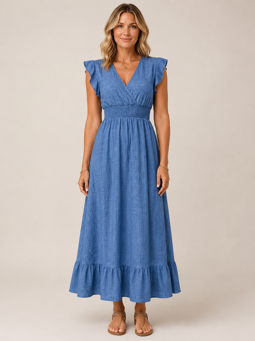 Serena™ - Cinched Waist Maxi Dress