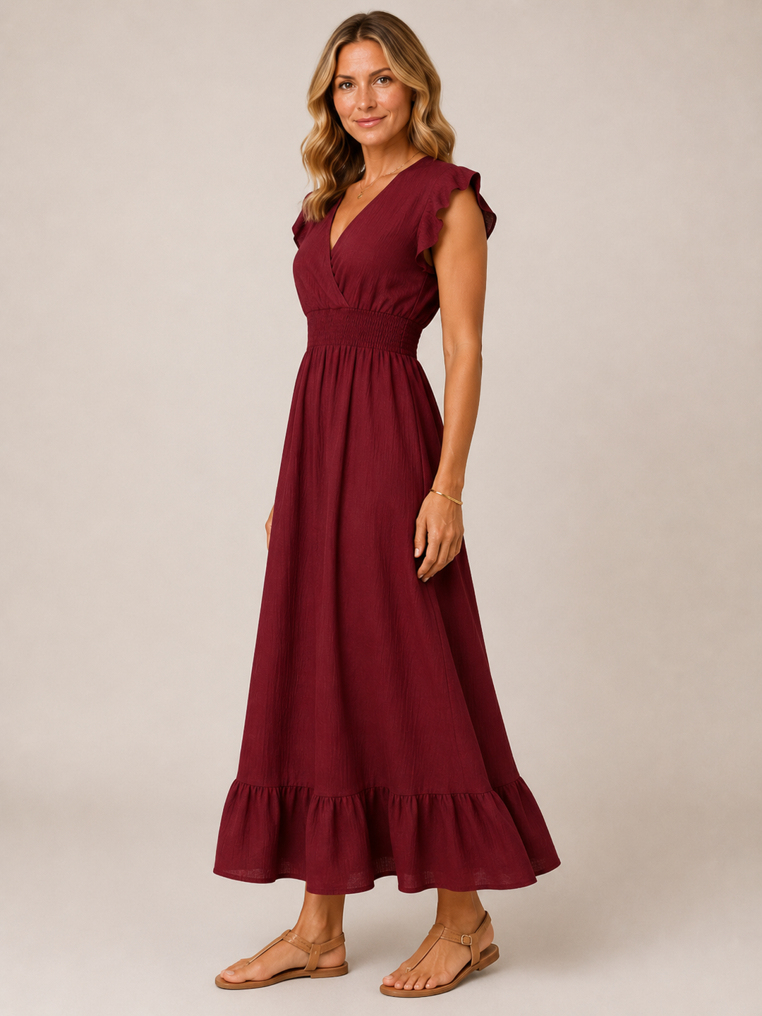 Serena™ - Cinched Waist Maxi Dress