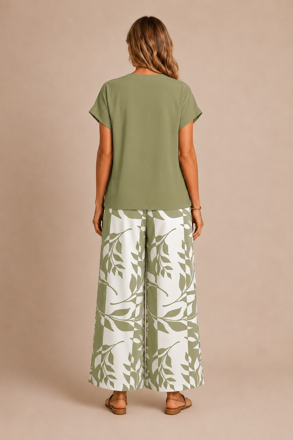 Liora™ - Printed Wide-Leg Two-Piece Set